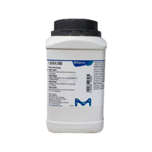 بطری پودر آگار آگار میکروبیولوژی برند Millipore Sigma، کد محصول 1.01614.1000، مناسب برای تهیه محیط کشت و کاربردهای آزمایشگاهی در میکروبیولوژی