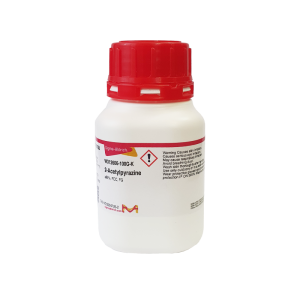 بطری 2-استیل‌پیرازین (2-Acetylpyrazine) گرید غذایی FCC و FG از برند Sigma-Aldrich، مناسب برای صنایع طعم‌دهنده و عطرسازی