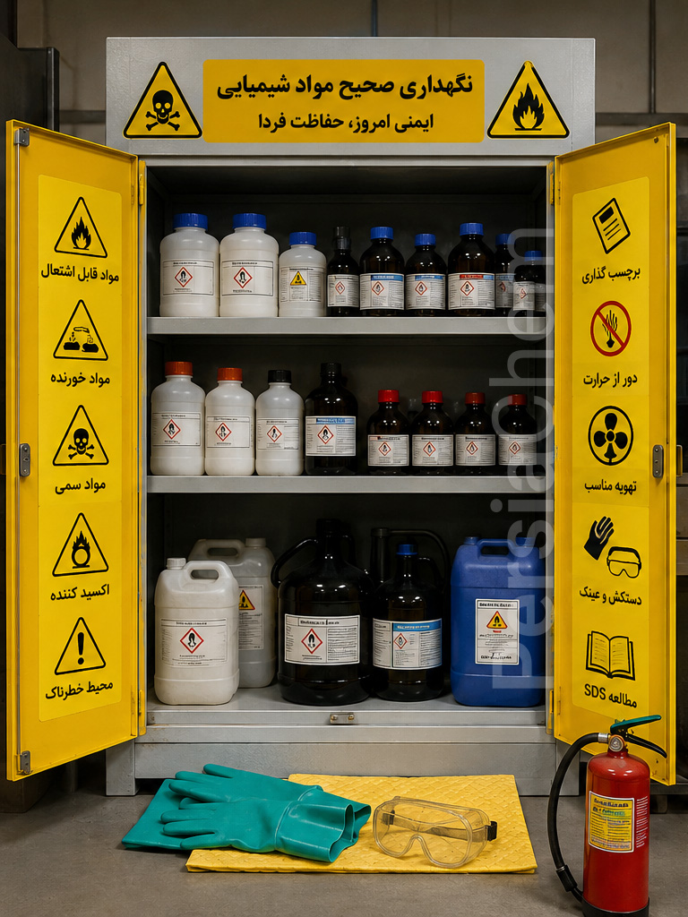 اصول صحیح نگهداری مواد شیمیایی در آزمایشگاه