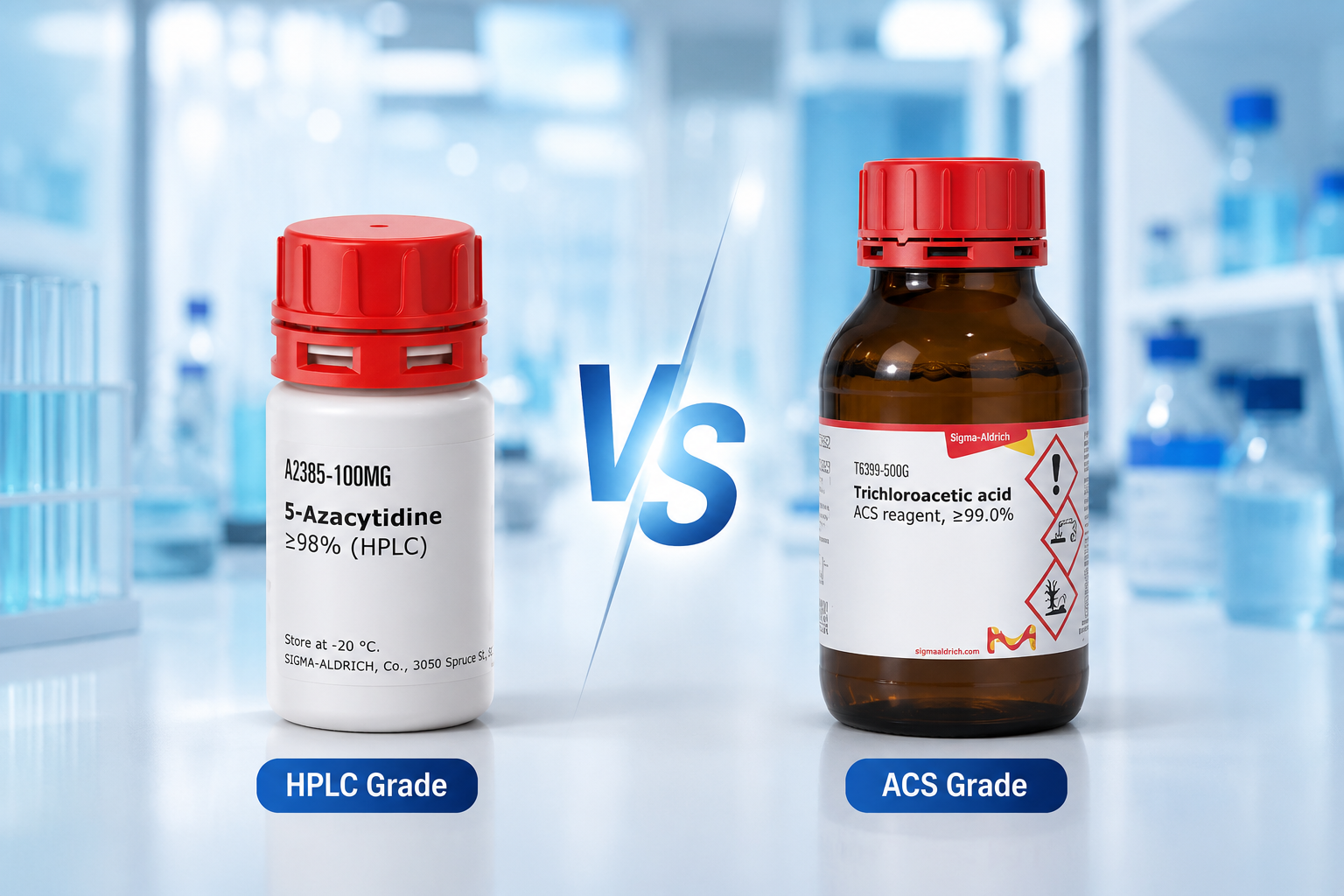 تفاوت گرید HPLC و ACS در مواد شیمیایی آزمایشگاهی